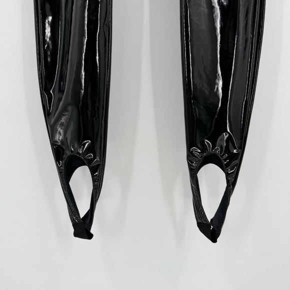AMINA MUADDI X WOLFORD Latex Stirrup Legging Pant in Black Size US 6 - Picture 9 of 16